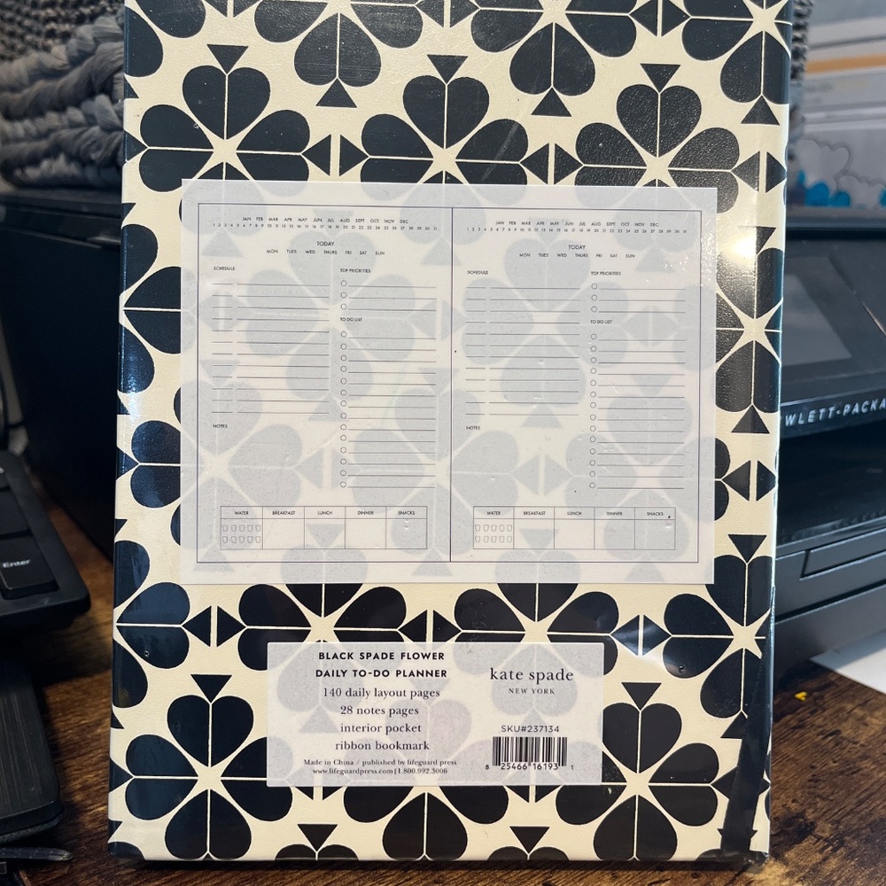 Kate spade black spade flower daily to do planner - Picture 3 of 5